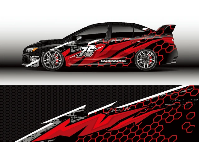 Aufkleber auto wrap design vektorgrafik abstrakte streifen racing