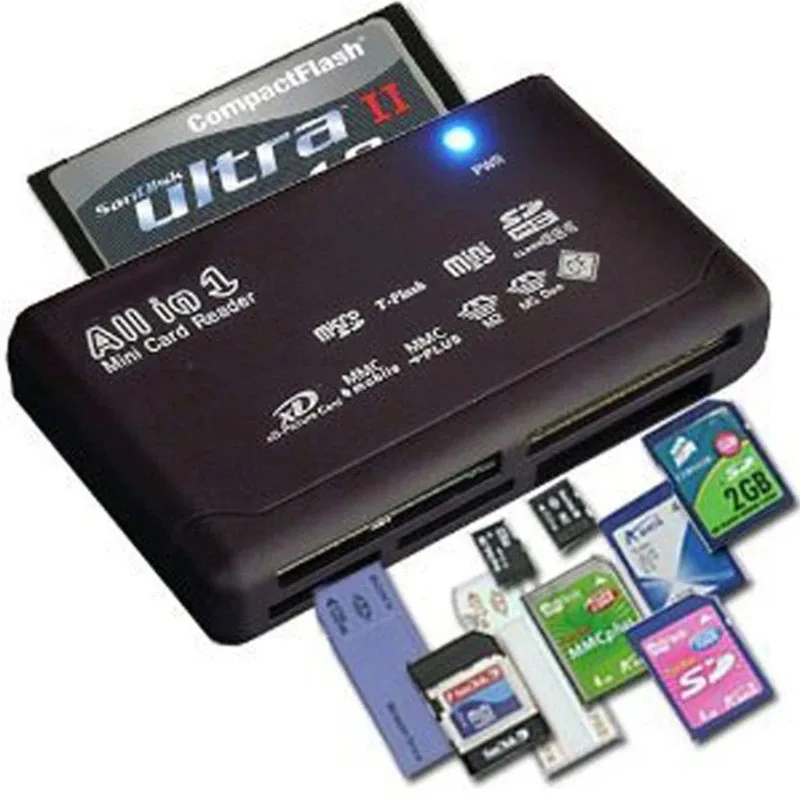 Lecteur de carte mémoire tout-en-un pour USB externe Mini SDHC M2 MMC XD CF