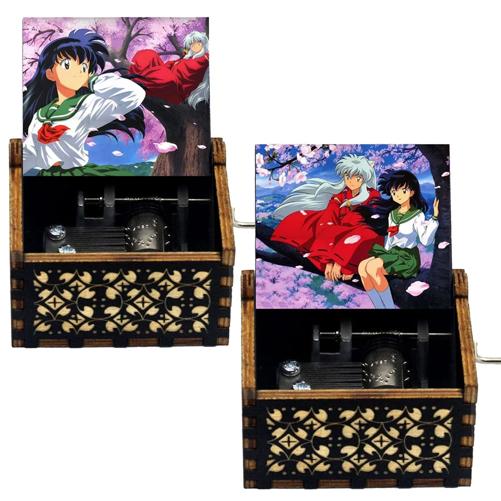 Anime InuYasha Black Music Box Melody To-love's-End Christmas Birthday Gifts Lovers Lucky Mascot Office Desk Home Decoration music box
