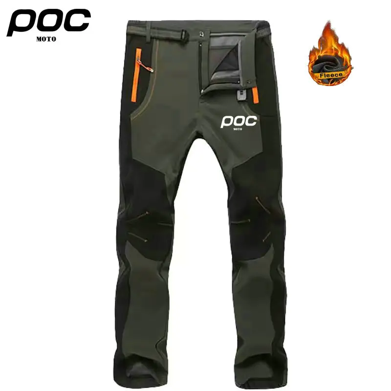 MOTO POC Fleece Waterproof Cycling Pants Autumn Winter Women Men Softshell FleeceTrousers Camping Climbing Running Outdoor Pant