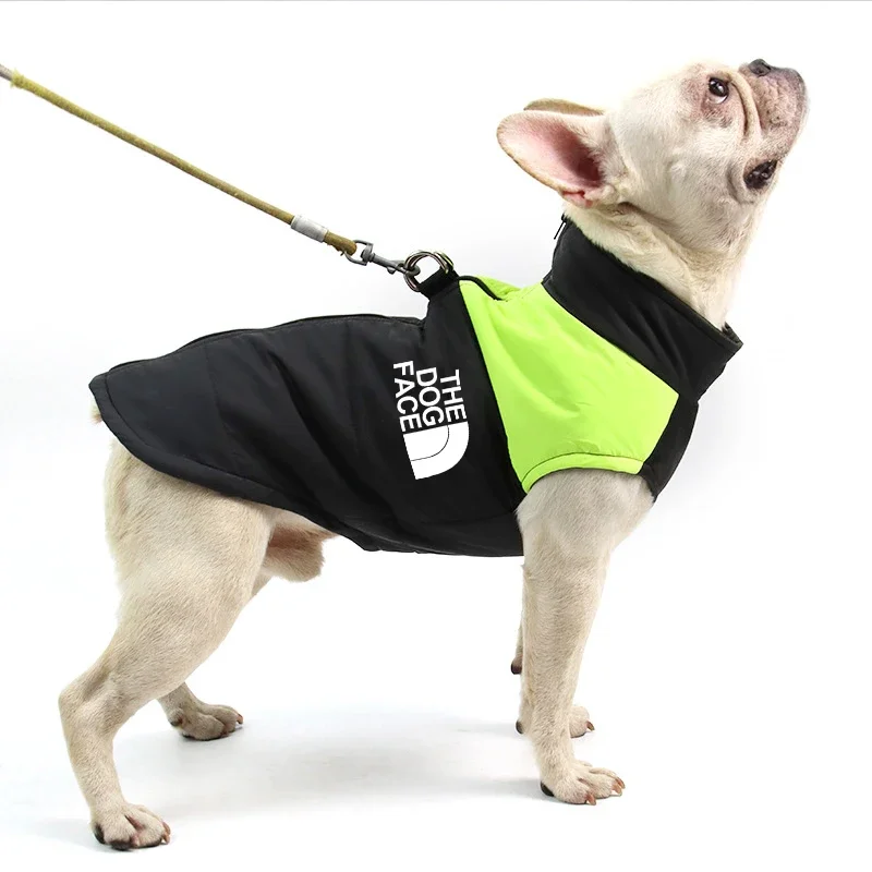 Ropa impermeable para perro, abrigo cálido para mascotas, chaleco acolchado con cremallera, traje facial para perros pequeños, medianos y grandes, Invierno 6