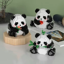 Kawaii Panda Micro Building Blocks Model Cute Animal Mini Bricks Figure A Box of Three Assembly Games Toys For Kid Gifts 6044