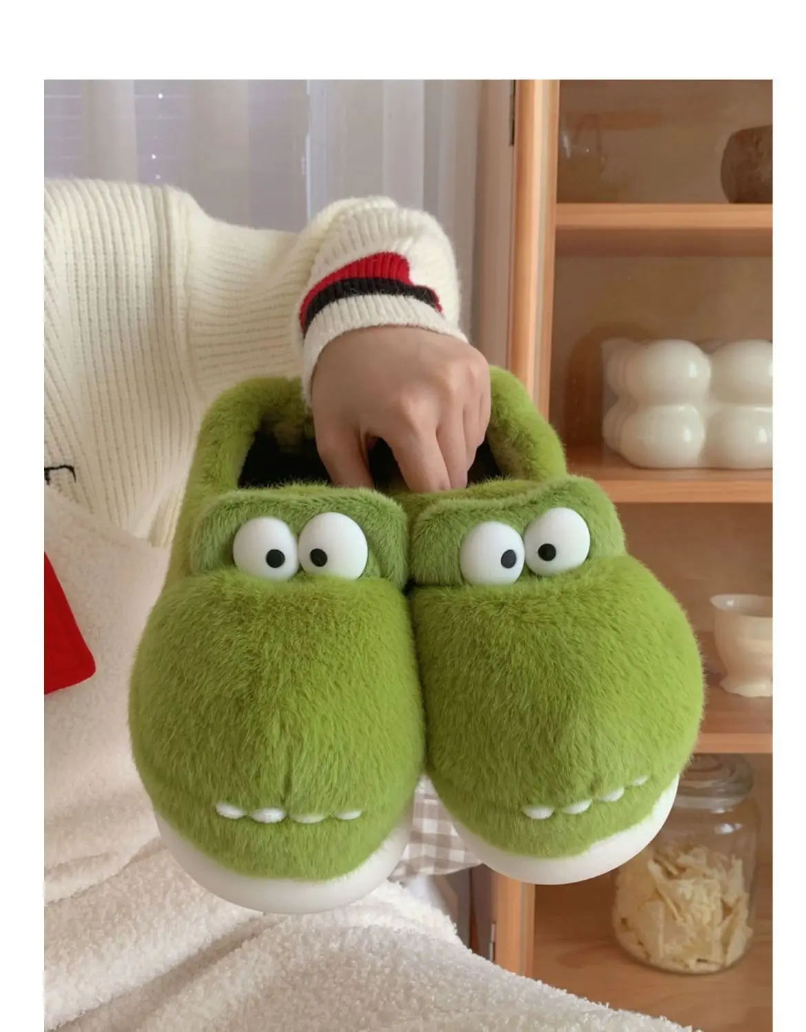 Full Wrap Flauschige Krokodil Hausschuhe Mann Frauen Warm Pull On Pelz Slides Designer Fuzzy Schuhe Indoor Männer Weiche Slipper – Detail 7