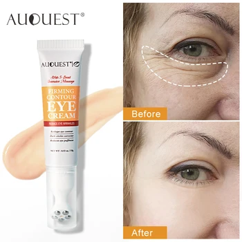 AUQUEST 펩타이드 링클 아이 크림 롤러 볼 마사지기, 눈 밑 잔주름, 탄탄한 리프트, 카페인 다크 서클 제거, 스킨 케어