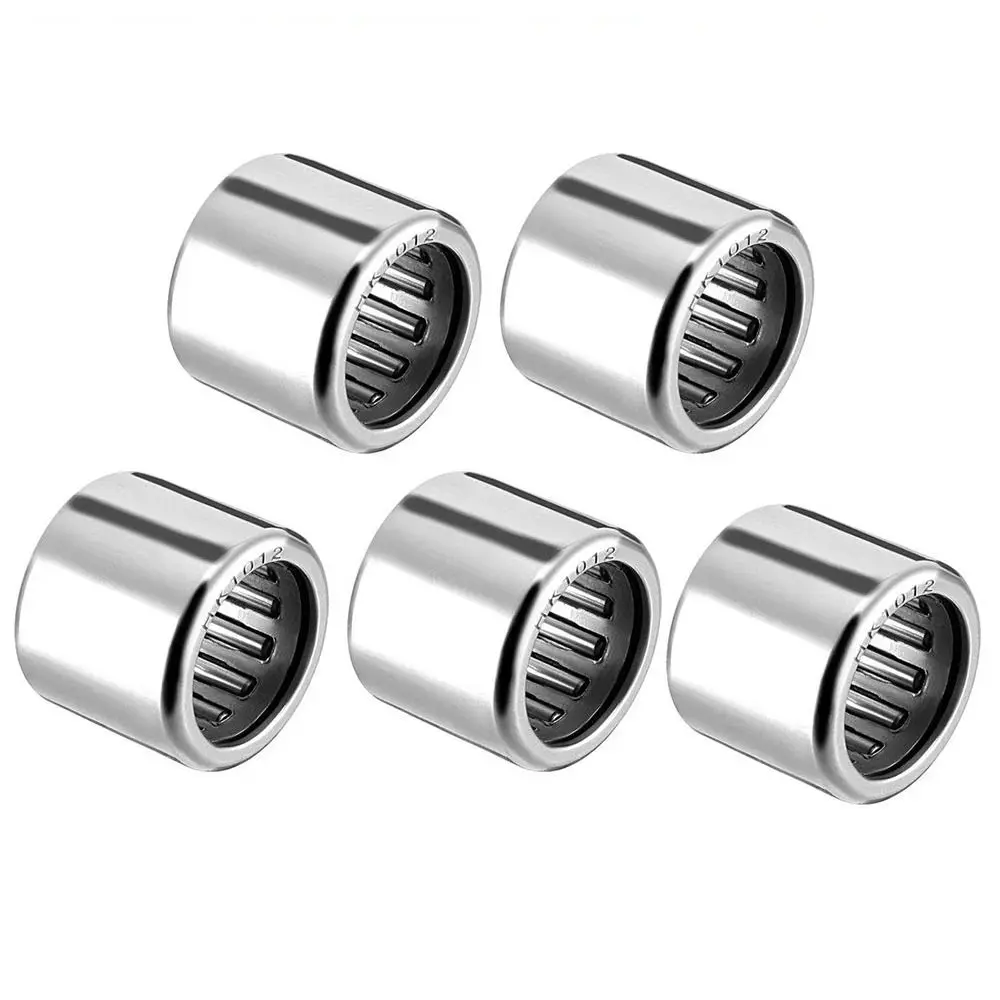 5Pcs 10mm Bore Dia Drawn Cup 12mm Width Bearing Steel Single Row Roller 14mm OD Needle Roller Bearing Motorcycle Gearbox
