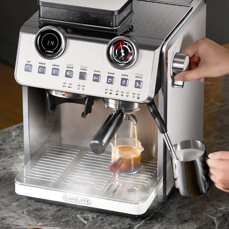 Semi-Automatic Coffee Machine Small Home Grinding Integrated Italian Foam American Commercial Extraction Large Capacity 4