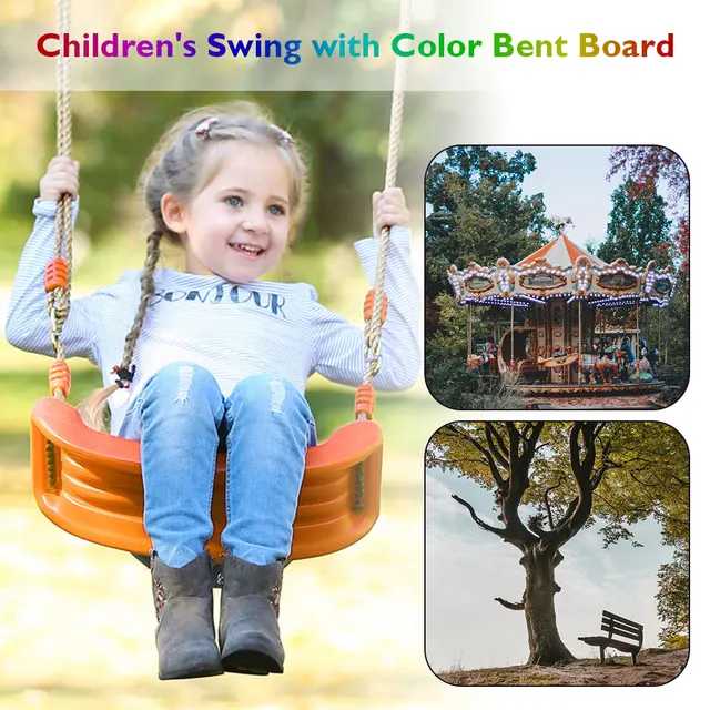 Plastic Swing Rope Seat Toys Children Colorful Swings Sports Gifts Kindergarten Playground Toy for Baby Supplies 4