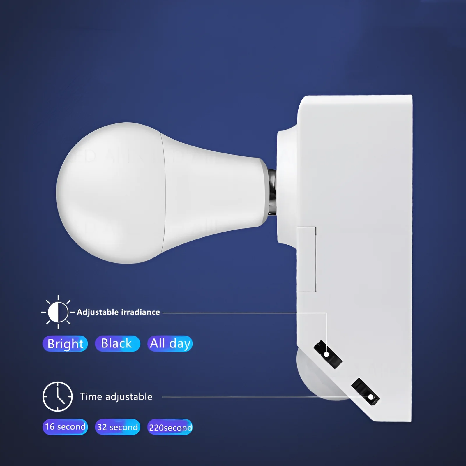 LED Lamp Base Holder Smart PIR Induction Sensor E27 with Switch Adapter