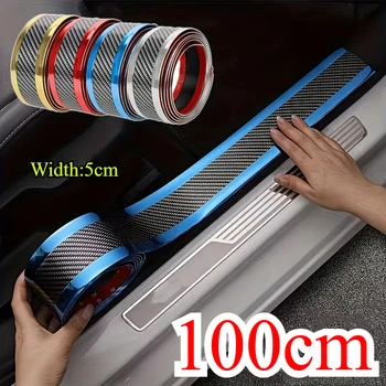 Protezione del davanzale della vernice della piastra dello scuff del davanzale dell'ingresso della porta automatica Fibra di carbonio, protezione della protezione del paraurti posteriore anti-collisione del davanzale della porta del paraurti