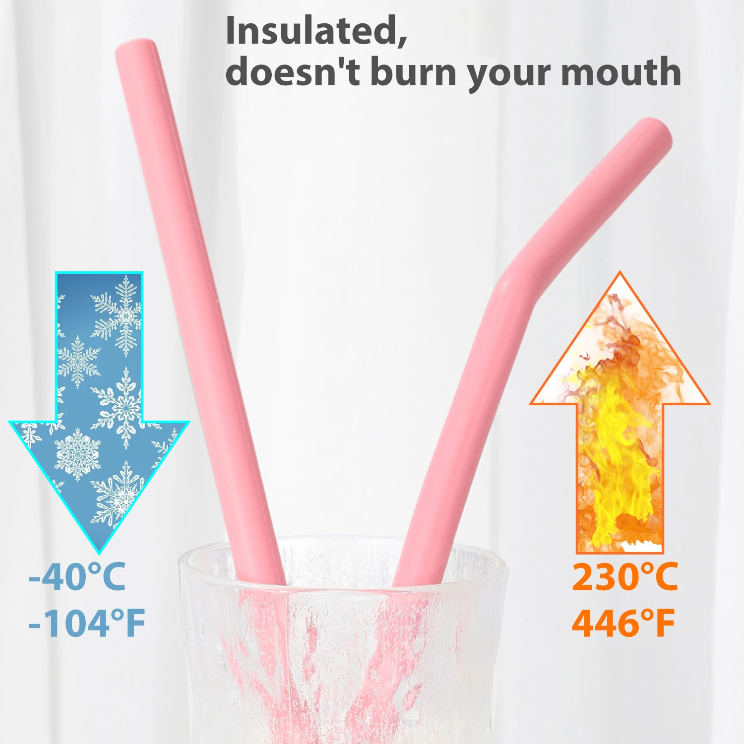 Reusable Silicone Straws Set with Cleaning Brushes for Water Milk Juices Smoothies Flexible Portable Straight Bent Straws