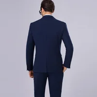2024 New (Blazer+ Trousers) Men Fashion Gentleman European Style Gentleman Wedding Solid Color Office Hosting 2 Piece M-6XL 2