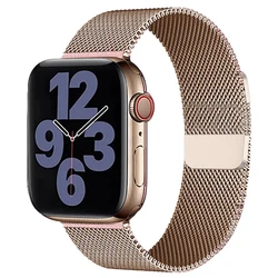 Elegant Metal Milanese Apple Watch Band - Ultra Sleek Design - 42 44 45 49 - S11 46MM (Retro Gold)