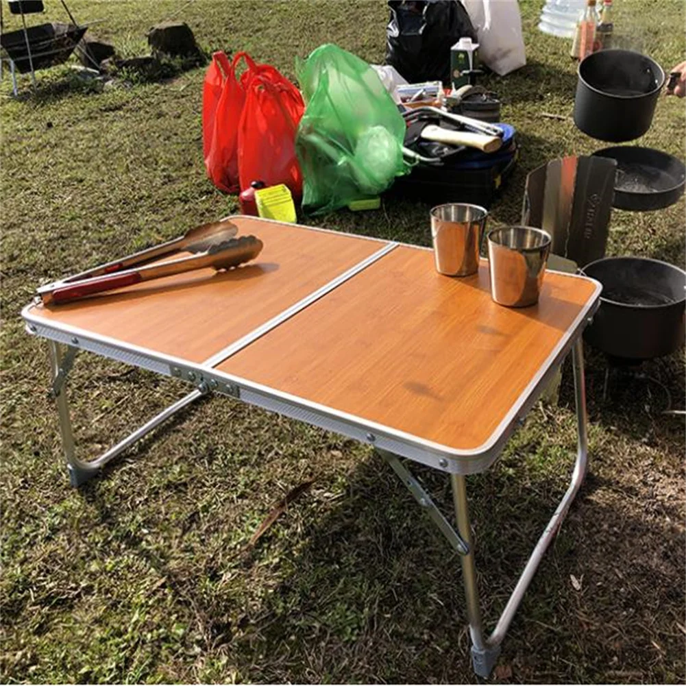 Angel Sar Ultralight Aluminum Folding Portable Camping Side Table In