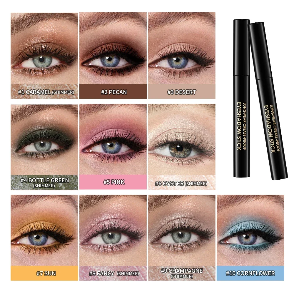 10 Color Waterproof Creamy Eyeshadow Pencil Stick Lasting Matte Pearlescent Gradient Highlighter Pen Glitter for eyeshadow stick eyeshadow pen matte eyeshadow eyeshadow pencil