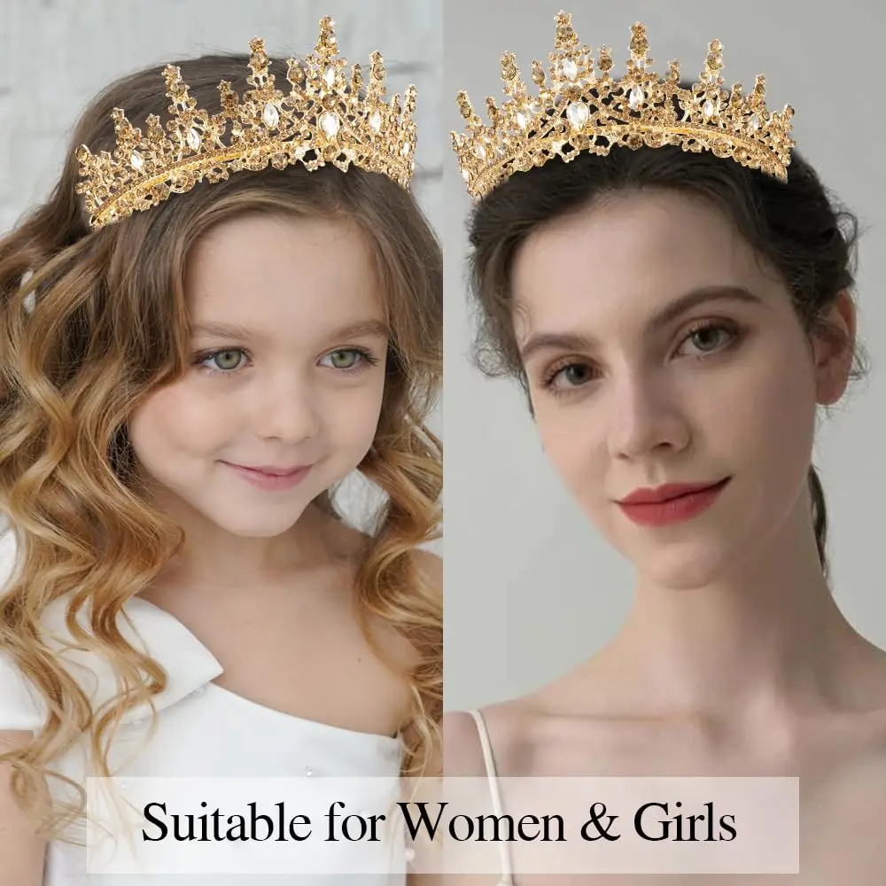 Hair Band Crown Golden Birthday Queen Sash Tiaras Crystal Princess Tiara Rhinestone Headbands Quinceanera Happy Birthday