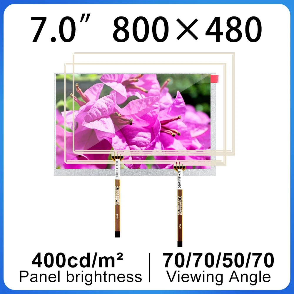 

The latest 7-inch 4-wire resistive touch panel 800(RGB)×480 40 pins AT070TN83 V.1 LCD Screen display