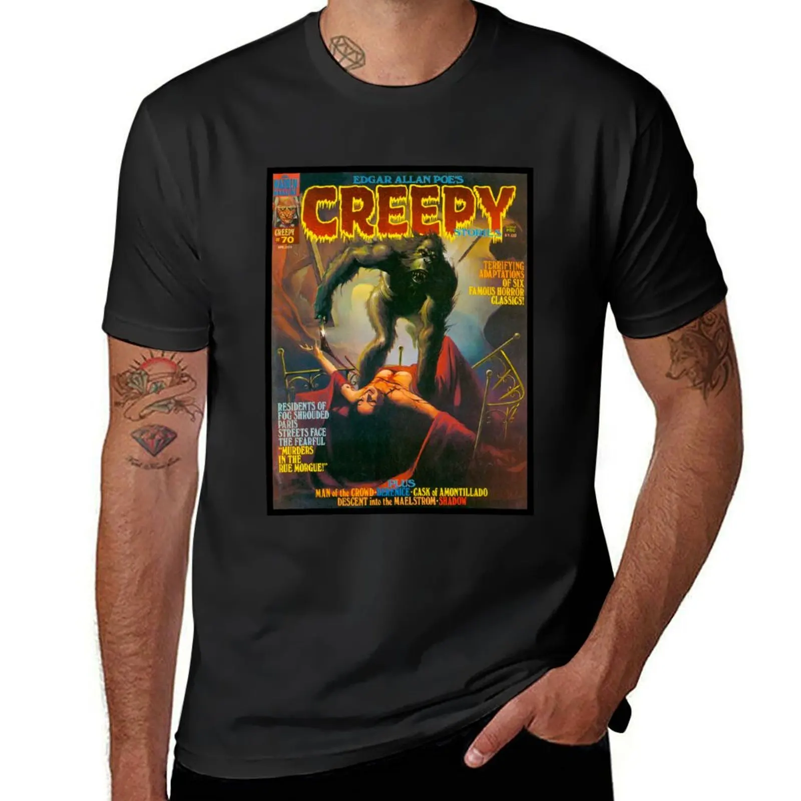 

ANOTHER GREAT VINTAGE CREEPY #70 MAGAZINE COVER! T-shirt sublime blacks plain mens big and tall t shirts