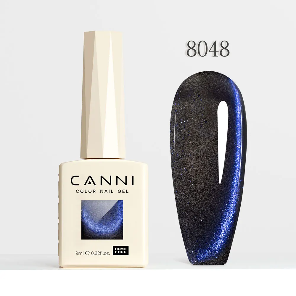 CANNI Super Glossy Glitter Cat Eye Nail Gel Polish - Hema Free Diamond Top Coat, Semi-Permanent UV LED Varnish
