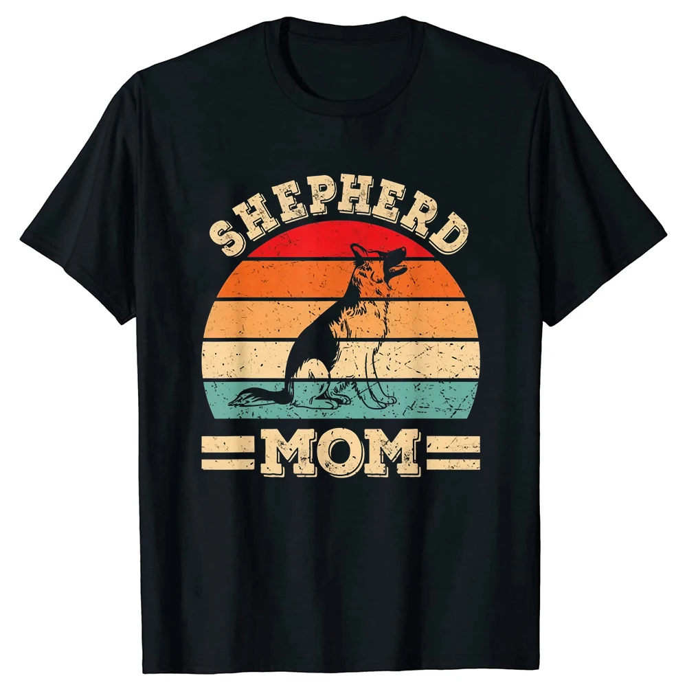 Lustiges Schäferhund-Mama-T-Shirt für Hundeliebhaber, Retro-Streetwear, Humor-T-Shirt, lockere Passform, Kleidung für Männer und Frauen, Kurzarm