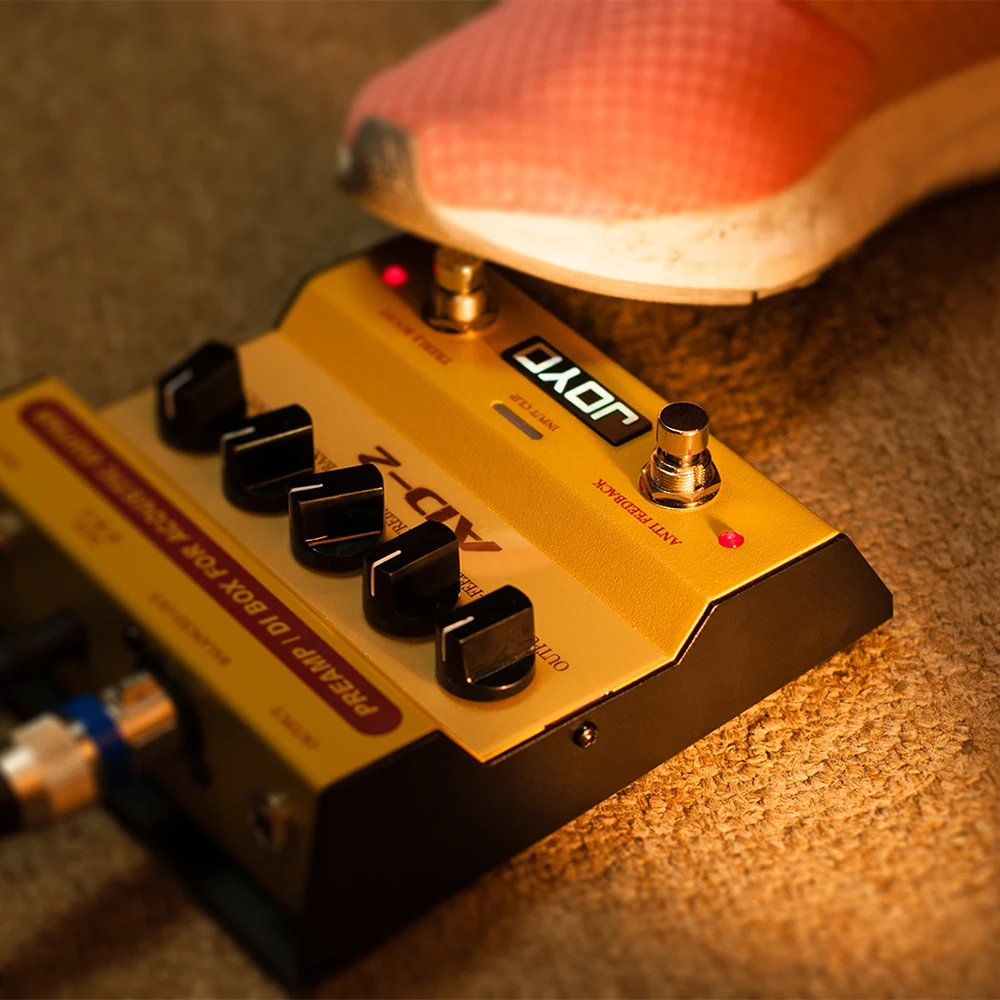 AD-2 Acoustic Guitar Effect Pedal Dual Band EQ Effect Anti-feedback Circuit DC 9