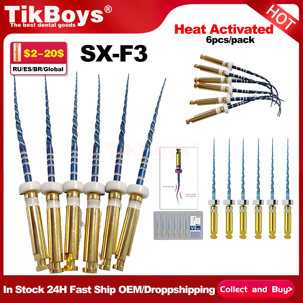 6pcs/box Dental Endodontic Files Endo Needle File Engine Use Dentist