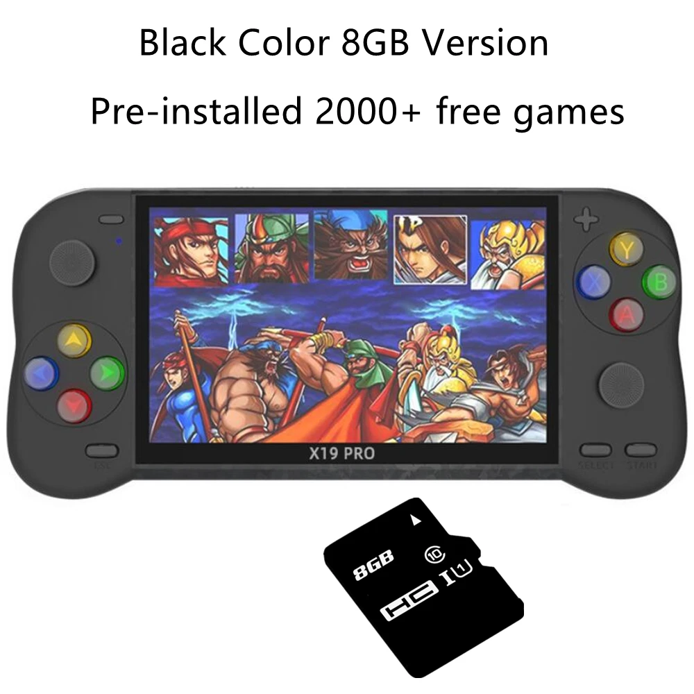 X19 Pro 5 inch portable game console 8GB 32GB hanheld game player with 2000 free games for Arcade neogeo mame colorful buttons 