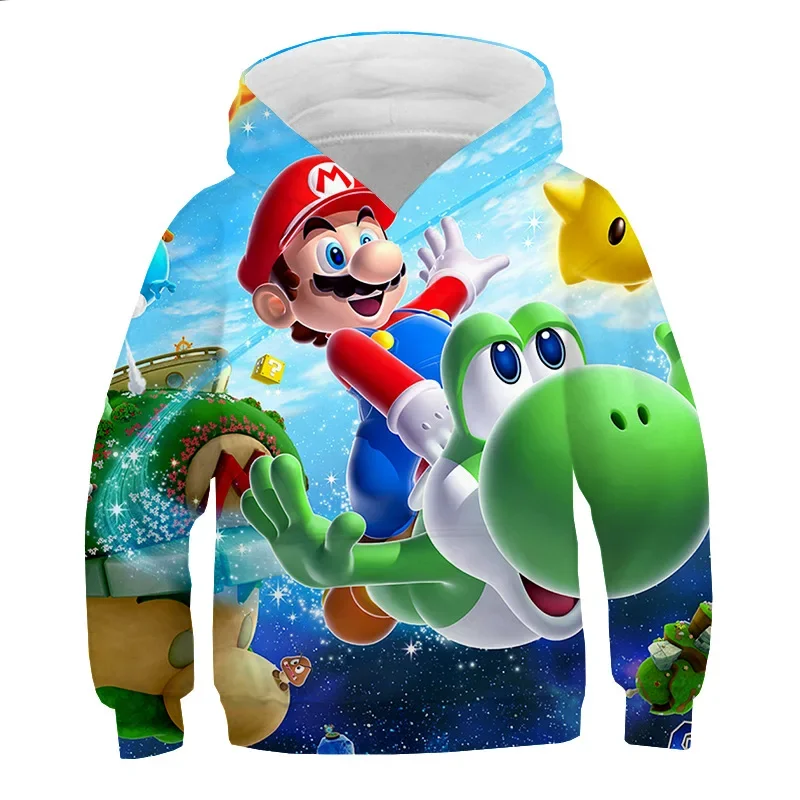 thumbnail image 1 of Sudadera con capucha de manga corta con la nueva película 3D de Super Mario Brothers, Mario Brigitte, ropa para niño y bebé, ropa de otoño, 1 of 1
