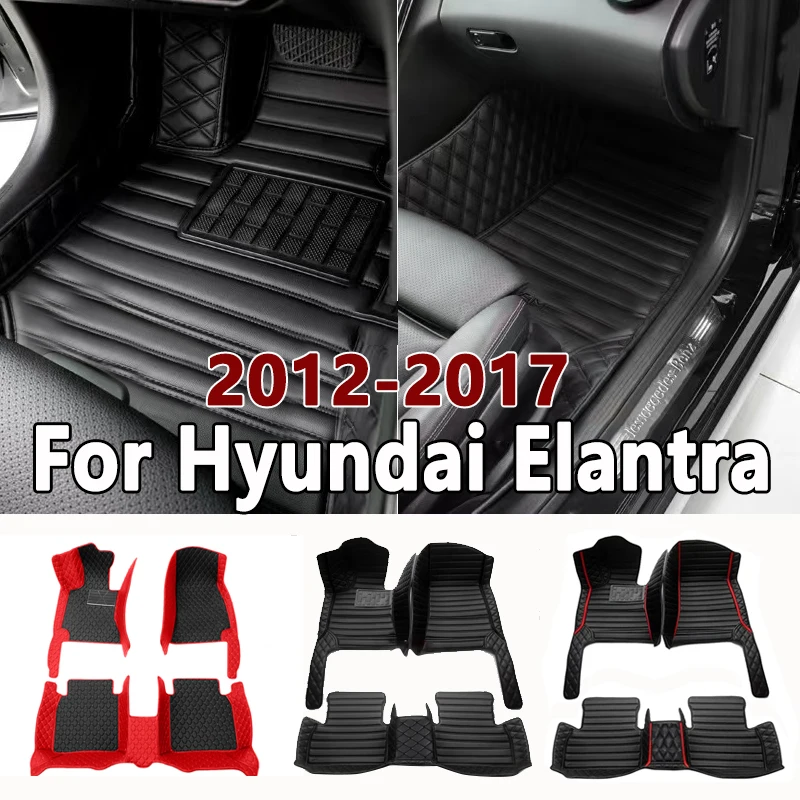 

Car Floor Mats For Hyundai Elantra 2017 2016 2015 2014 2013 2012 Custom Auto Interior Accessories Leather Carpet Rugs Waterproof