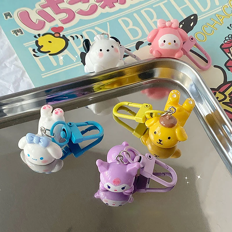 

Брелок для ключей Papa Sanrio, подвеска с японской милой девушкой в форме сердца, школьный рюкзак, аксессуары для ключей