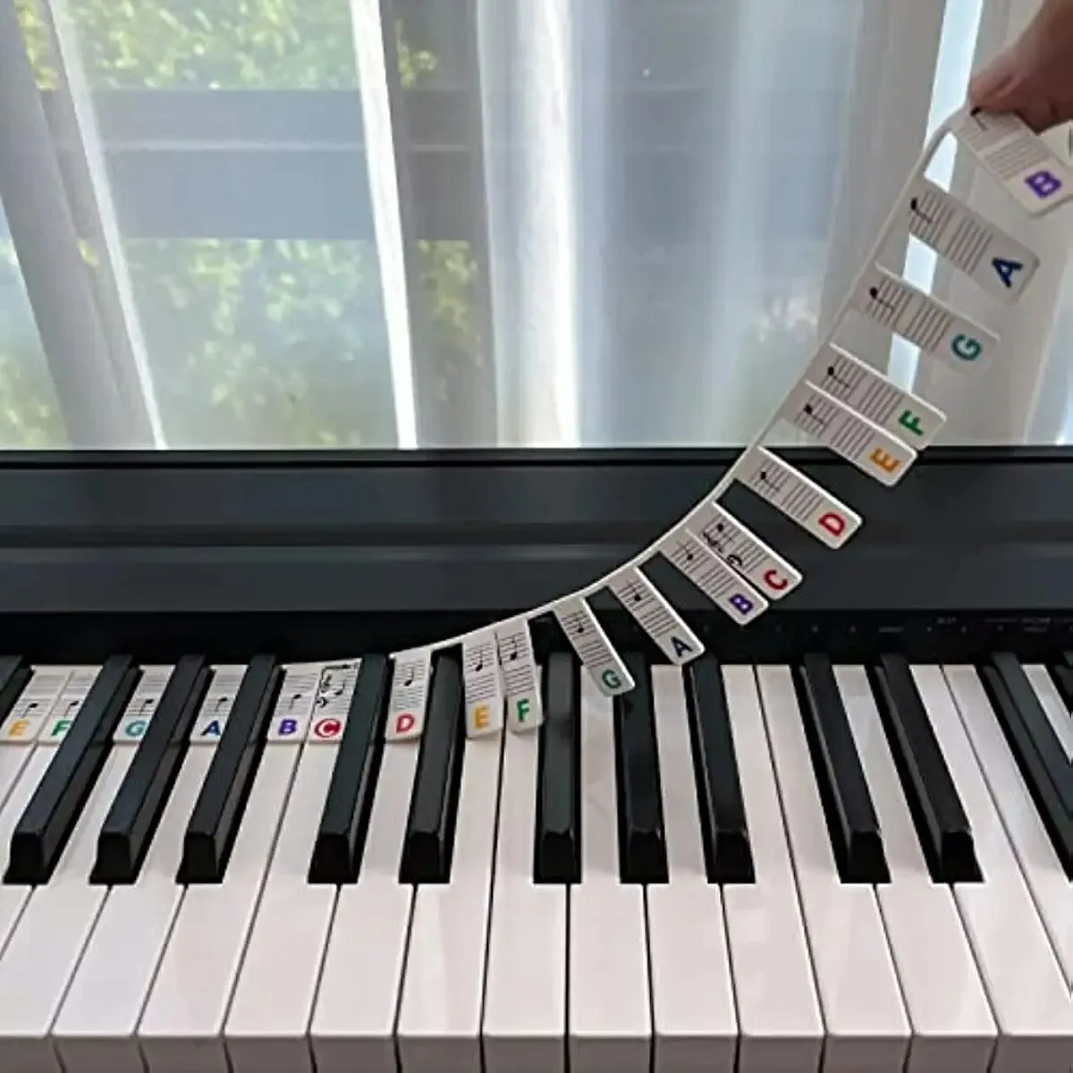 Piano Keyboard Stickers for 88/61 Key Removable Note Labels for Learning Notes Guide Beginner