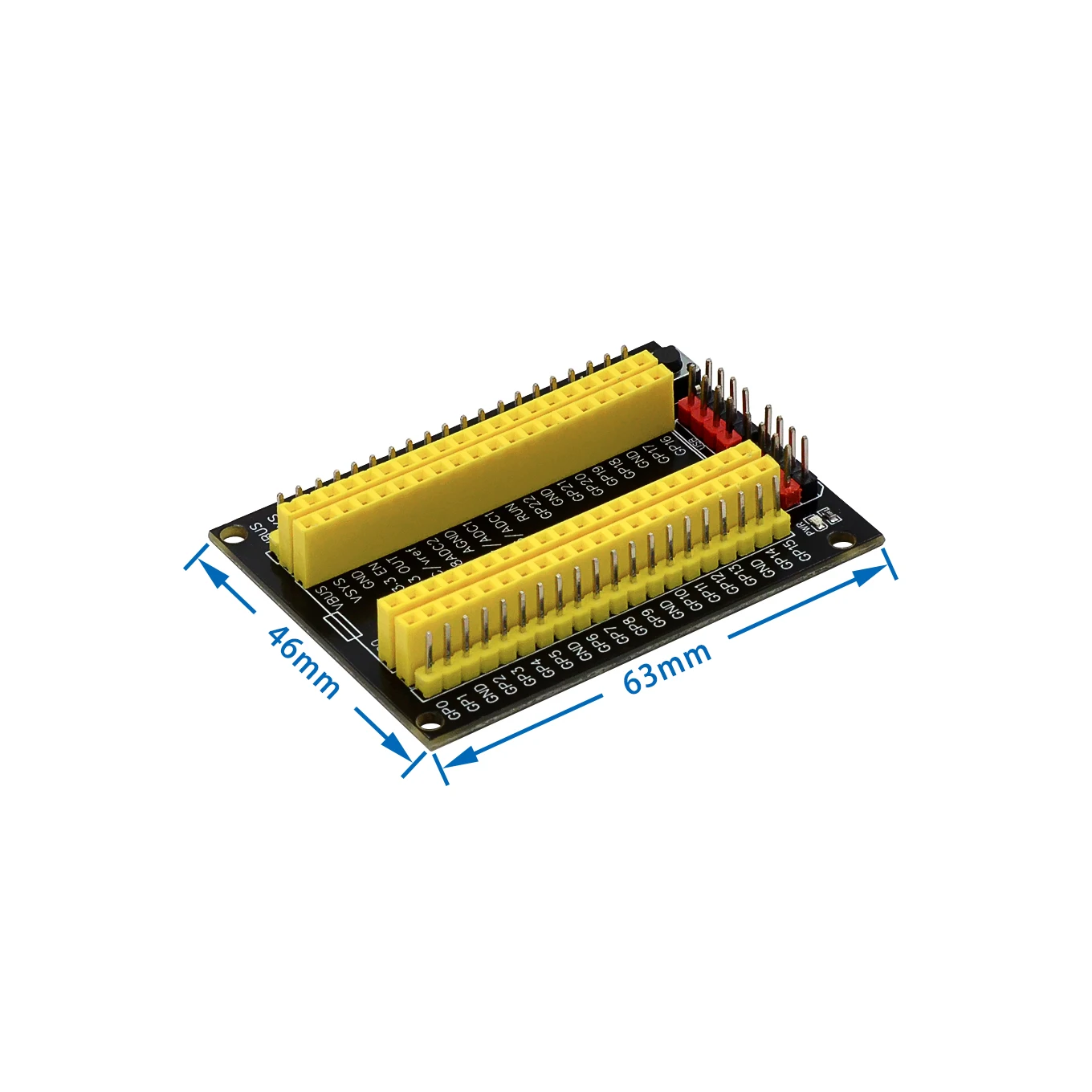 Raspberry Pi Pico Erweiterungsplatine GPIO Breakout Erweiterungsadapter Onboard männliche und weibliche Stifte für Pico – Detail 6