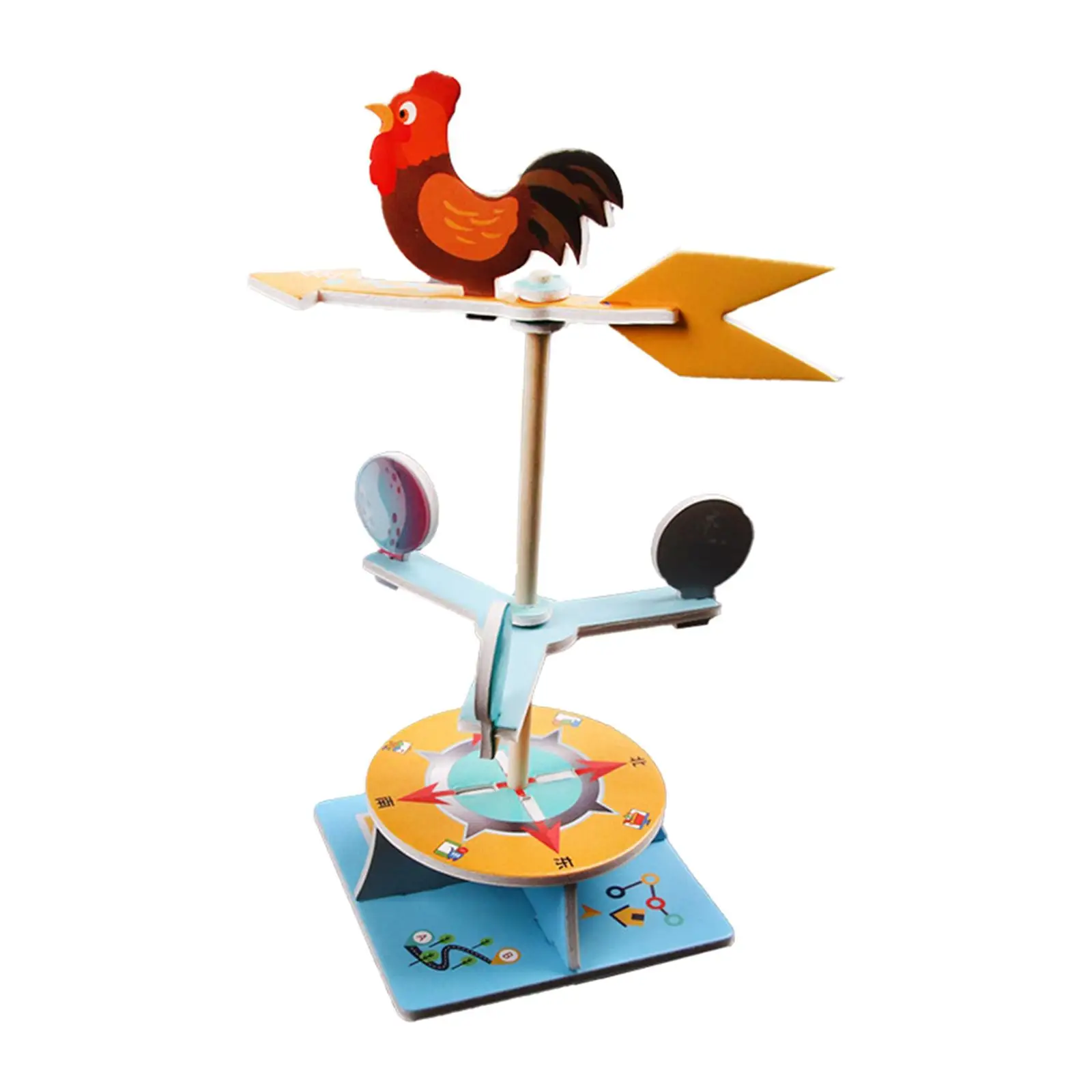 

DIY Weather Direction Handicrafts Playset Science Experiment Rooster Weathervane for Tabletop Decor Party Favor Teaching Aids