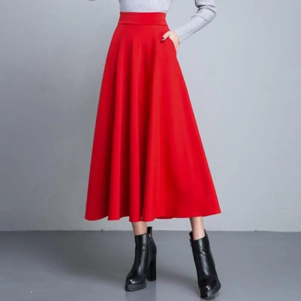 

Trendy Women Skirt All-Match Long Skirt Slim Fit Pure Color Midi Party Skirt Skin-Touch