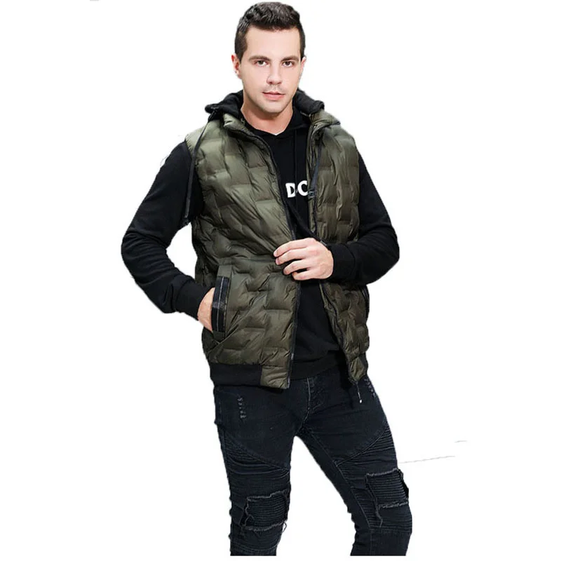 

Man Vest Jacket Winter Hot Sale New High Quality Waistcoat Men's Casual Vest Sleeveless Jacket Men's Hooded Coat Asian Size
