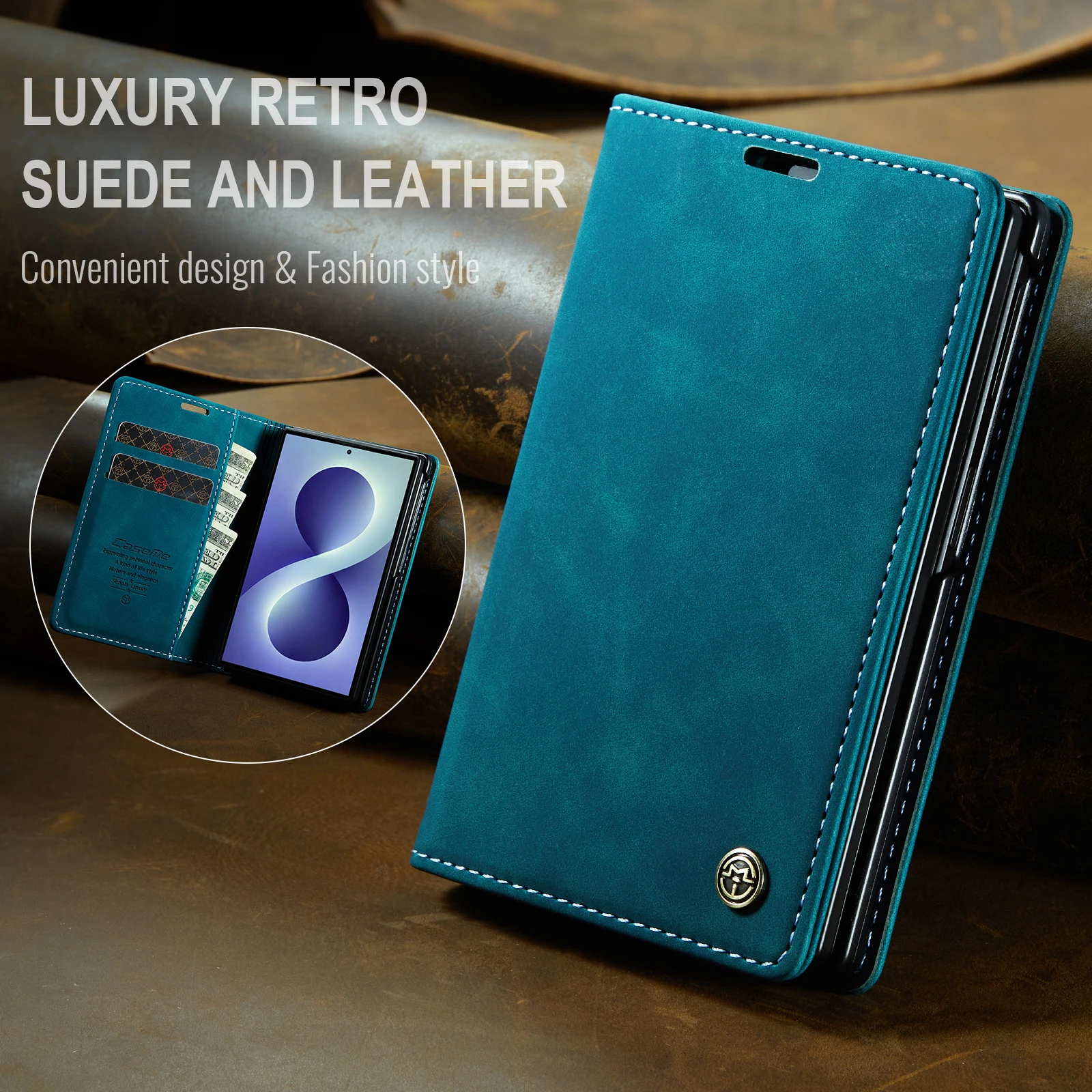 Elegant Book Style Flip PU Leather Wallet Case with Card Slots and Stand - Full Protection Cover
