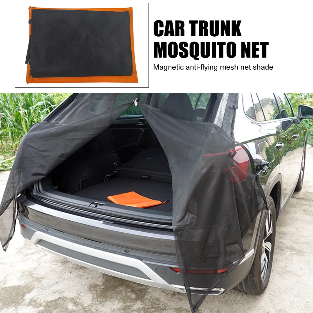 

Car Tailgate Mosquito Net Sunshade Screen Magnetic Mount Anti-Flying Net Trunk Ventilation Mesh For SUV MPV Camping Self-Drive