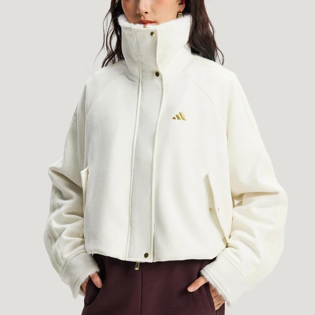 Veste en peluche à col haut pour femme, coupe ample et décontractée, authentique Adidas, hiver, KH2662 1