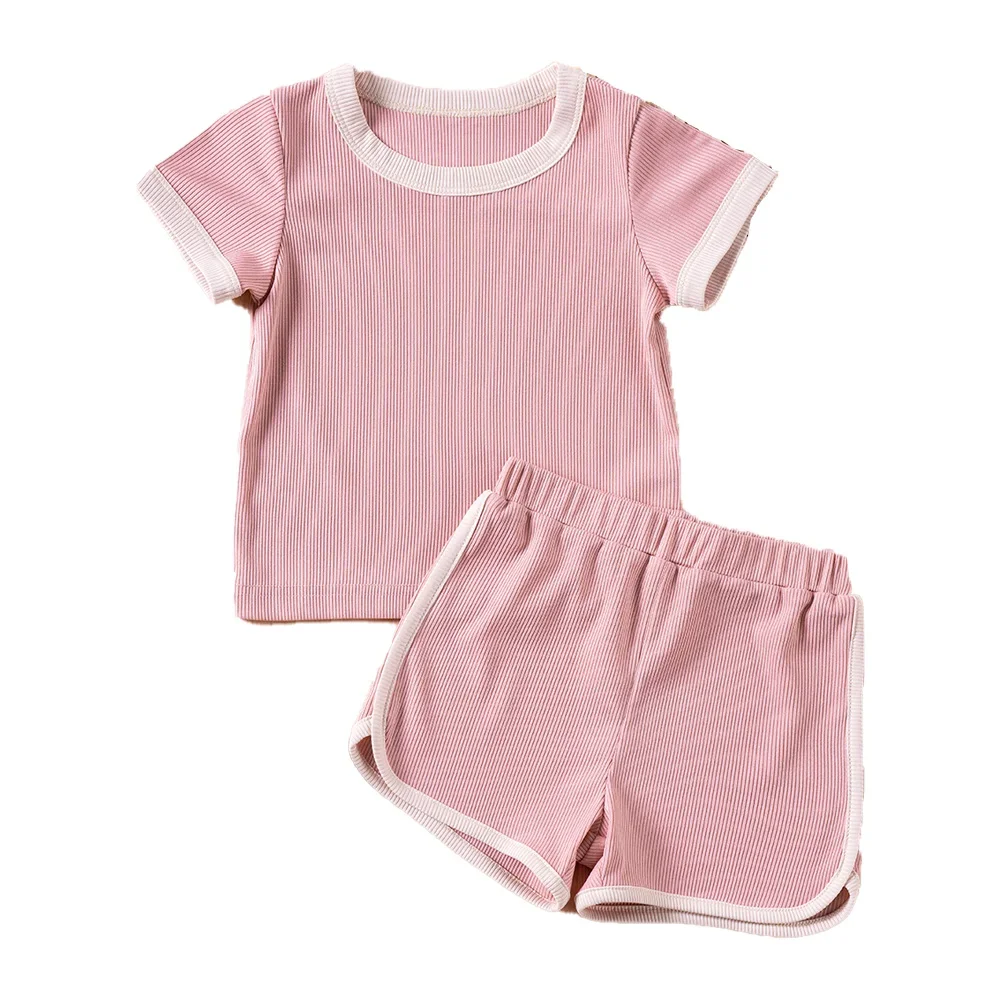 Kids clothing set Boys Girls Toddler 2Pcs Summer Outfit Set Short Sleeve T-Shirt Shorts 1-6Y