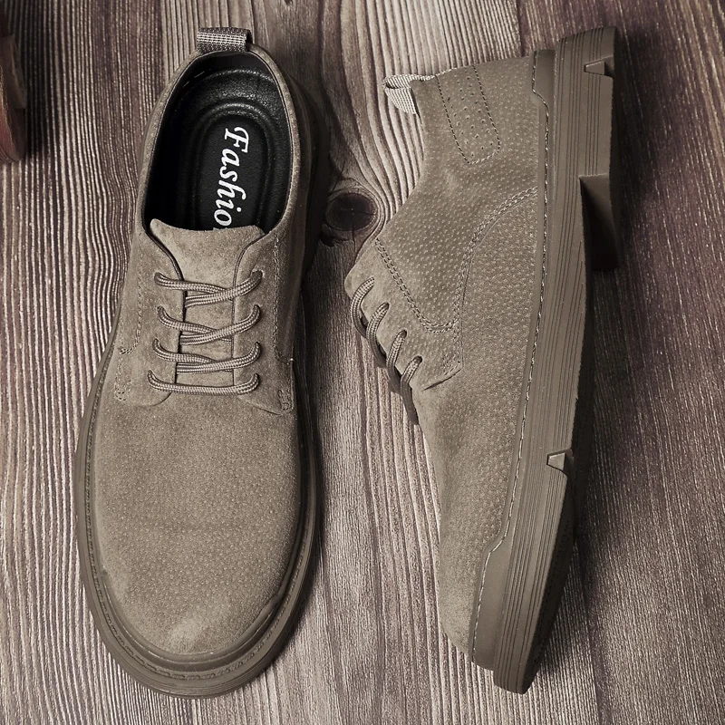 Suede Leather Man Casual Shoes Classic Original Oxford Shoes Comfortable Formal Dress Footwear Men Business Derby Shoe Sneakers 2