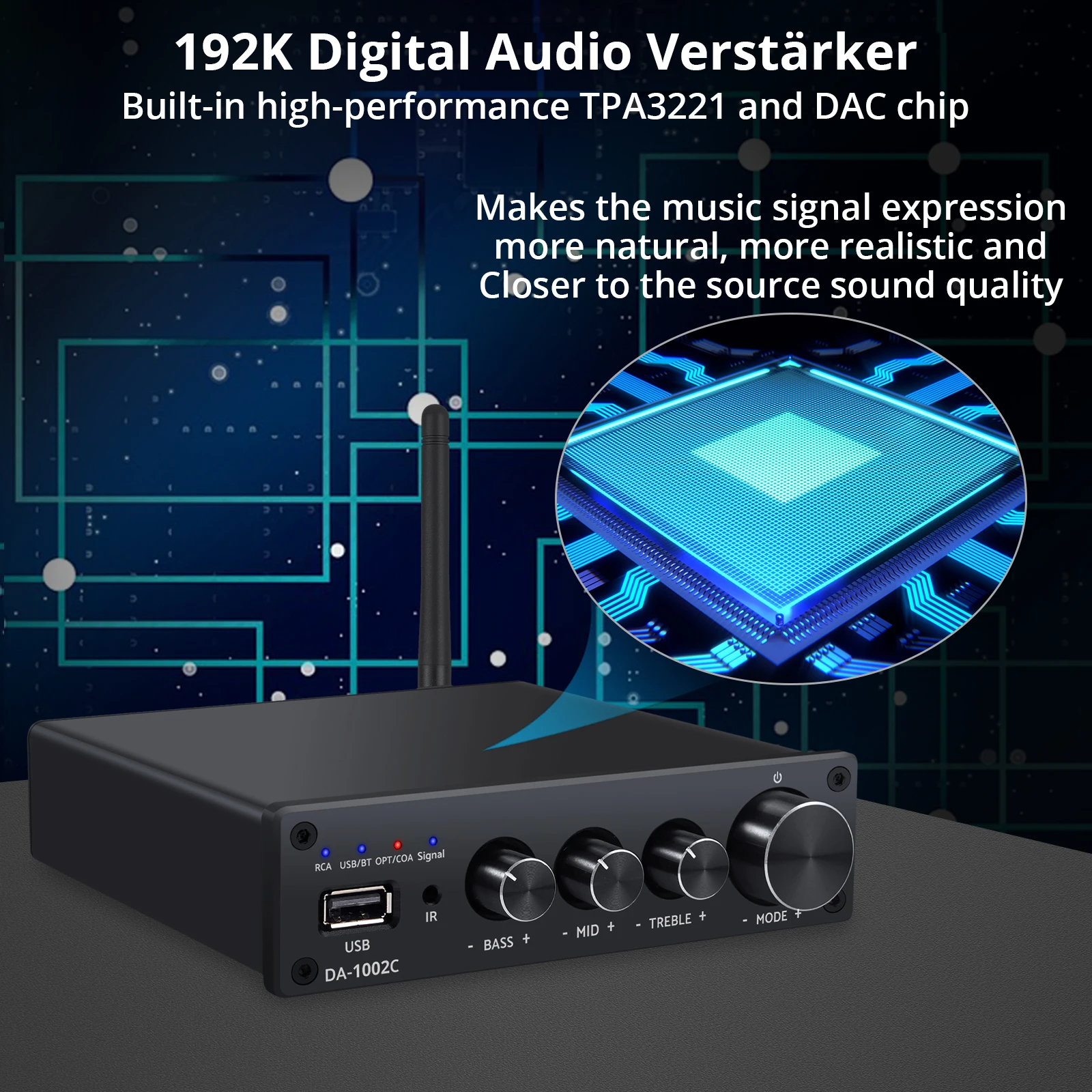 PROZOR 192kHz DAC ׷   TPA3221 USB In BT HiFi  Ŀ ̽ Ʈ Ʈ 100W нú Ŀ 