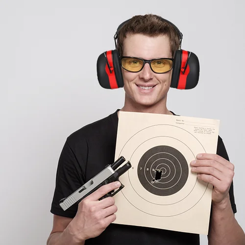 조절 가능한 귀 수비수 40db 귀마개 청력 보호 귀 수비수 소음 감소 성인용 스포츠 촬영 NRR, 귀마개 귀마개 귀마개 2