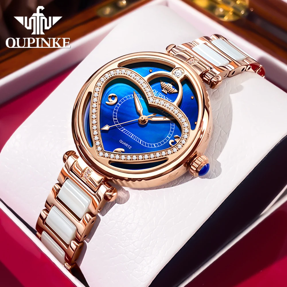

Оригинальные Роскошные Брендовые женские часы OUPINKE полностью автоматические механические часы с керамической лентой Элегантные Изысканные женские наручные часы