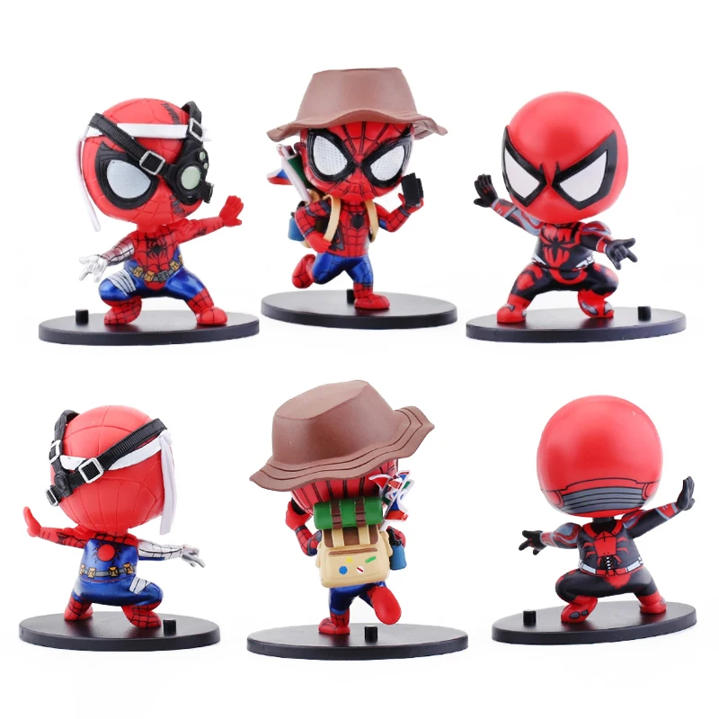 Versione Q Marvel Avengers Superhero Anime Figure Spiderman Pvc Action Figure Disney Model Toy Kids Birthday Cake Decoration Gift