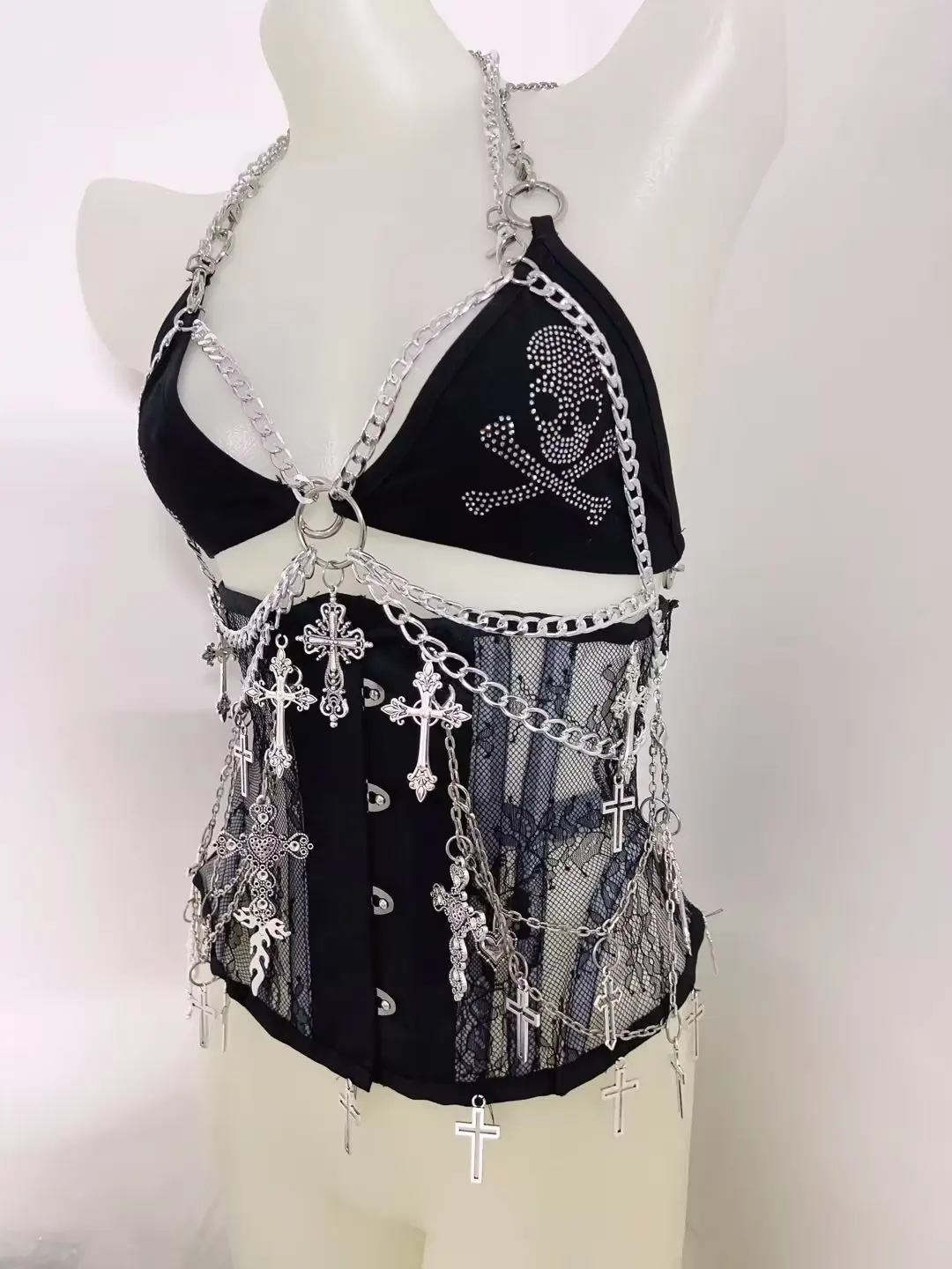 Skull Bra Top and Underbust Corset 2