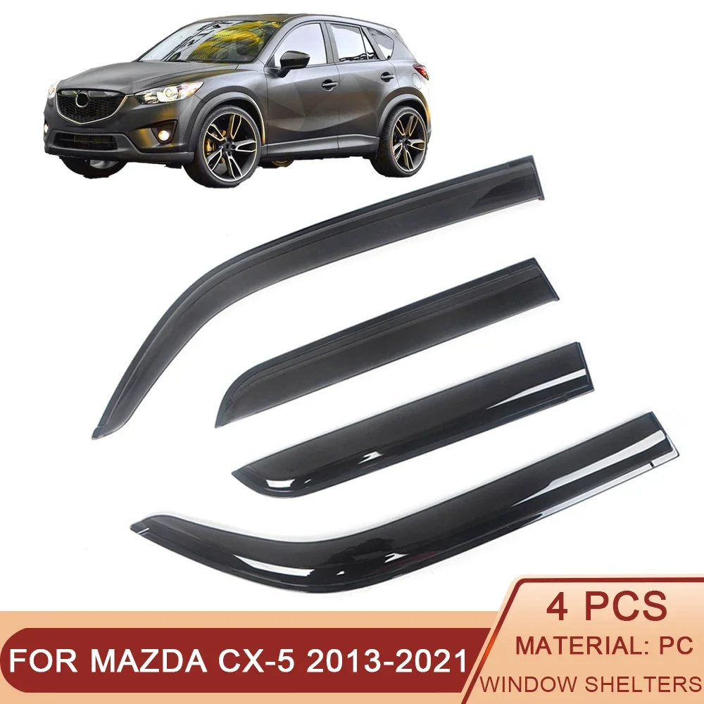 

For Mazda CX-5 2013-2023 CX5 Car Side Window Visor Sun Rain Guard Shade Shield Shelter Protector Cover Frame Sticker Accessory