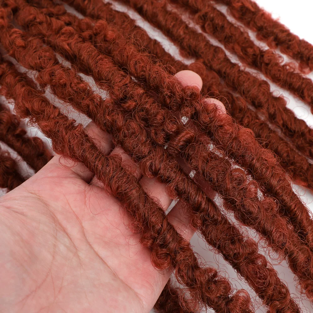 New Styles Boho Faux Locs Crochet Hair Pre-twisted Butterfly Locks Crochets Braiding Hair Short Soft Dreadlocks Hair Extensions 3