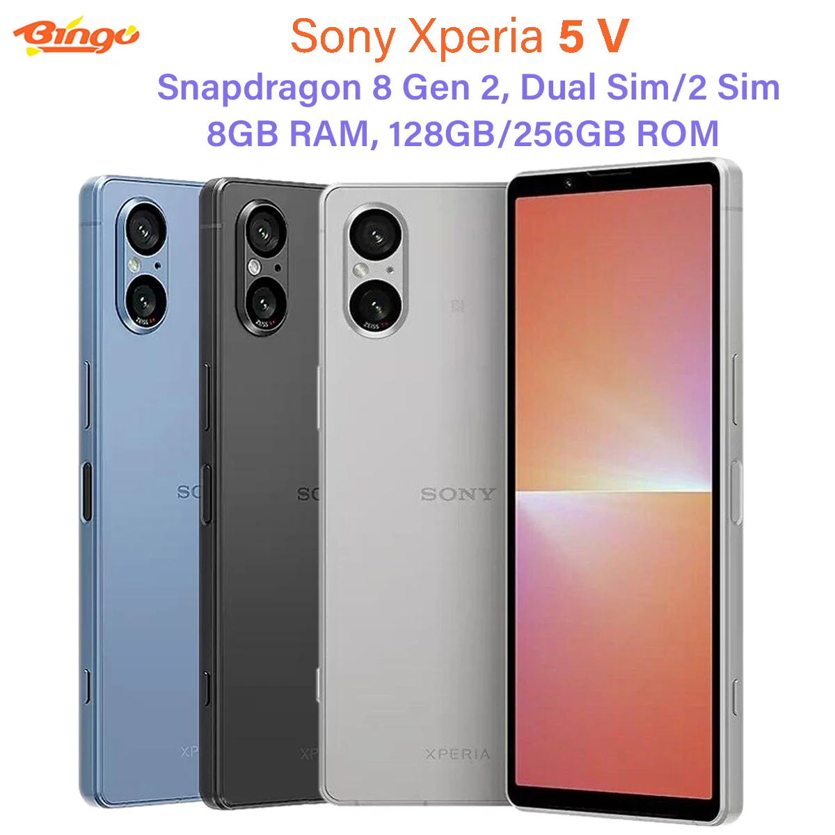 Sony Xperia 5 V 5G XQ-DE72 128GB 256GB ROM 8GB RAM Octa Core 6.1