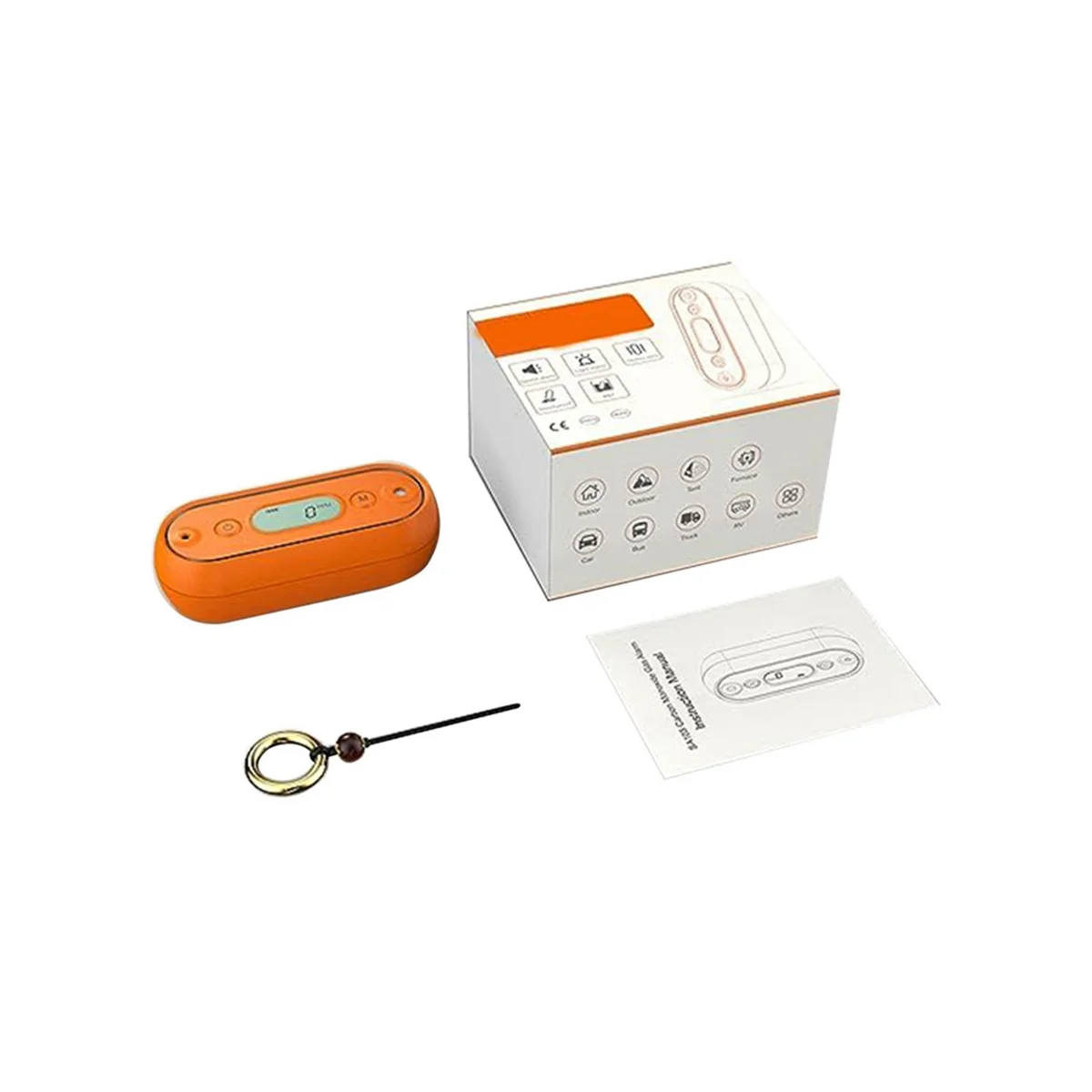 

Carbon Monoxide Detector Portable Carbon Monoxide Detector Waterproof Gas Alarm Orange for Vehicles, Aviation, Camping