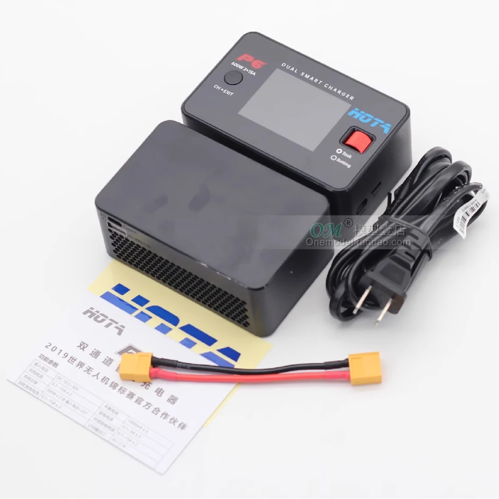 

HOTA P6 AC 240V 300Wx2 15Ax2 Dual Channel Smart Balance Charger T240 240W Adapter For 1-16S LiHV/Lipo/LiFe/Lilon