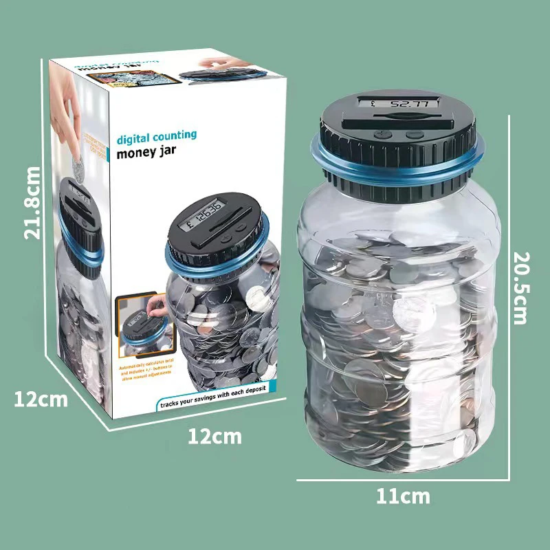 Electronic Piggy Bank Counter Coin Digital LCD Counting Coin Money Saving Box Jar Coins Storage Box For USD EURO POUND Gifts